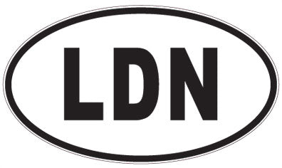 LDN - 3 Letter Initials Oval Sticker