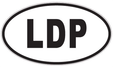 LDP - 3 Letter Initials Oval Sticker