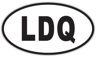 LDQ - 3 Letter Initials Oval Sticker