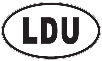 LDU - 3 Letter Initials Oval Sticker