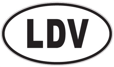 LDV - 3 Letter Initials Oval Sticker