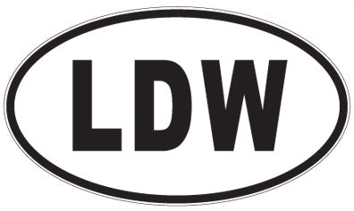LDW - 3 Letter Initials Oval Sticker