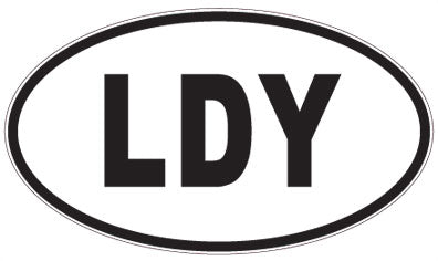 LDY - 3 Letter Initials Oval Sticker
