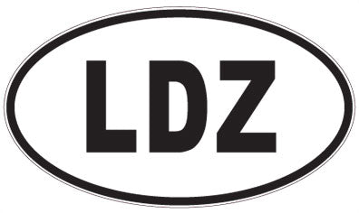 LDZ - 3 Letter Initials Oval Sticker