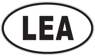 LEA - 3 Letter Initials Oval Sticker