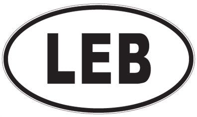 LEB - 3 Letter Initials Oval Sticker