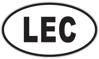 LEC - 3 Letter Initials Oval Sticker