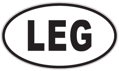 LEG - 3 Letter Initials Oval Sticker