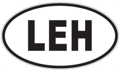 LEH - 3 Letter Initials Oval Sticker
