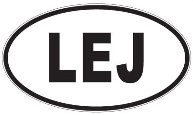 LEJ - 3 Letter Initials Oval Sticker