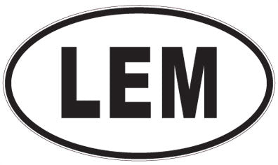 LEM - 3 Letter Initials Oval Sticker