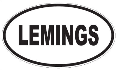 LEMINGS - Oval Magnet