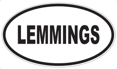 LEMMINGS - Oval Magnet