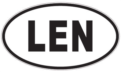 LEN - 3 Letter Initials Oval Sticker