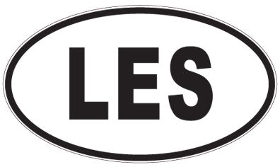 LES - 3 Letter Initials Oval Sticker