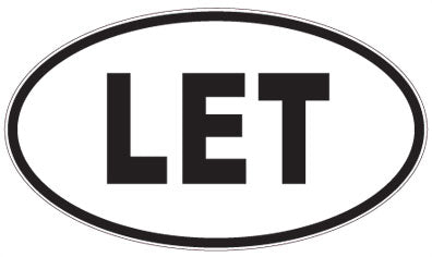 LET - 3 Letter Initials Oval Sticker