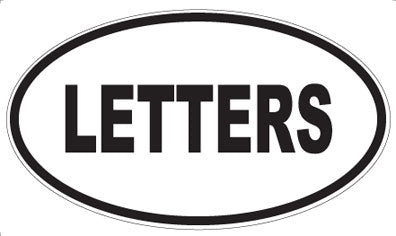 LETTERS - Oval Sticker