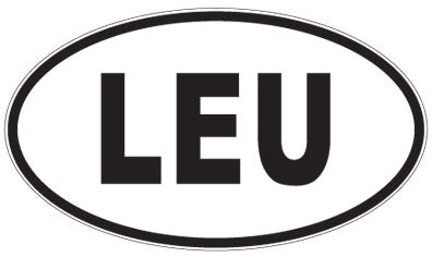 LEU - 3 Letter Initials Oval Sticker