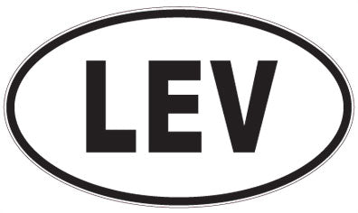 LEV - 3 Letter Initials Oval Sticker