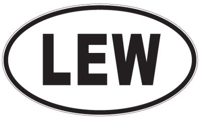 LEW - 3 Letter Initials Oval Sticker
