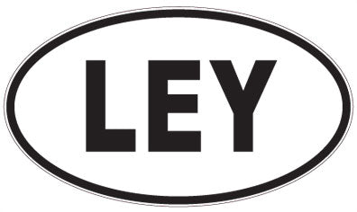 LEY - 3 Letter Initials Oval Sticker