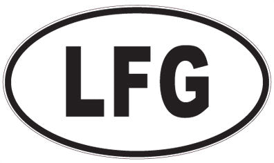 LFG - 3 Letter Initials Oval Sticker