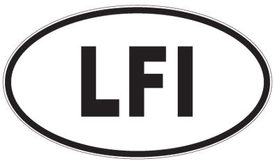 LFI - 3 Letter Initials Oval Sticker