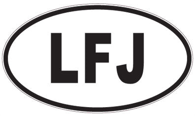 LFJ - 3 Letter Initials Oval Sticker