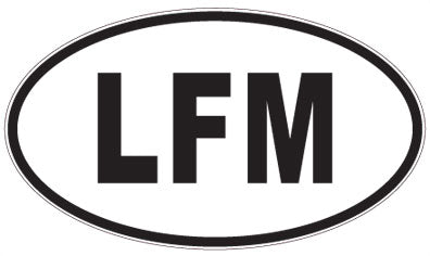 LFM - 3 Letter Initials Oval Sticker