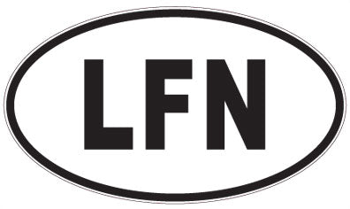 LFN - 3 Letter Initials Oval Sticker