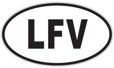 LFV - 3 Letter Initials Oval Sticker