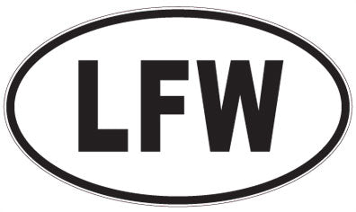 LFW - 3 Letter Initials Oval Sticker