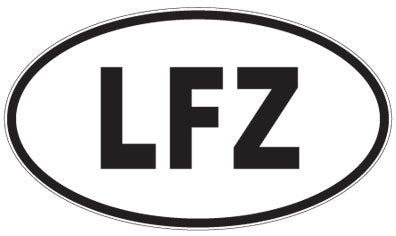 LFZ - 3 Letter Initials Oval Sticker