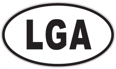 LGA - 3 Letter Initials Oval Sticker