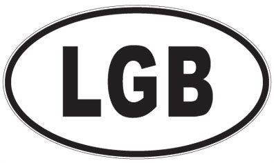 LGB - 3 Letter Initials Oval Sticker