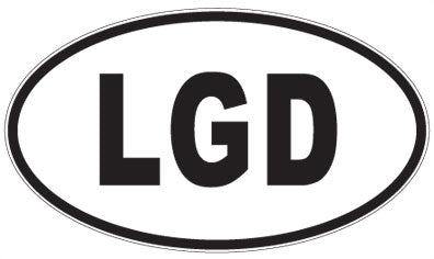 LGD - 3 Letter Initials Oval Sticker