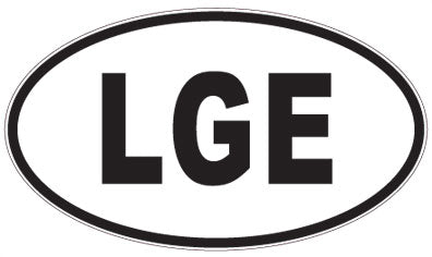 LGE - 3 Letter Initials Oval Sticker