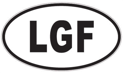LGF - 3 Letter Initials Oval Sticker