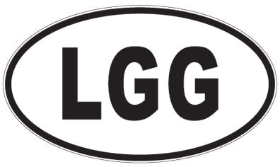 LGG - 3 Letter Initials Oval Sticker