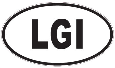 LGI - 3 Letter Initials Oval Sticker