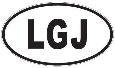 LGJ - 3 Letter Initials Oval Sticker