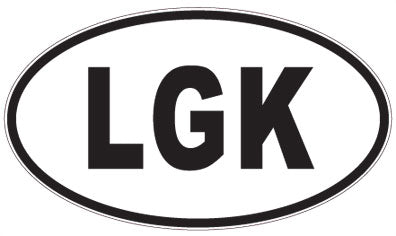 LGK - 3 Letter Initials Oval Sticker