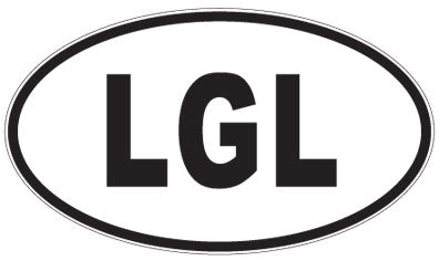 LGL - 3 Letter Initials Oval Sticker