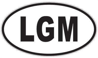 LGM - 3 Letter Initials Oval Sticker