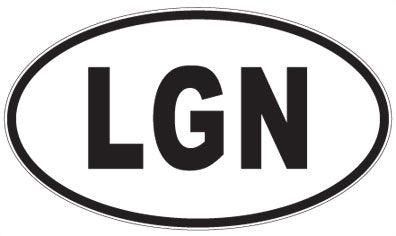 LGN - 3 Letter Initials Oval Sticker