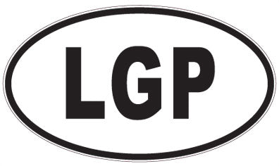 LGP - 3 Letter Initials Oval Sticker