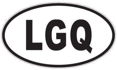 LGQ - 3 Letter Initials Oval Sticker