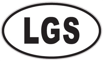 LGS - 3 Letter Initials Oval Sticker