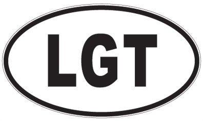 LGT - 3 Letter Initials Oval Sticker