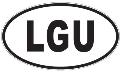LGU - 3 Letter Initials Oval Sticker